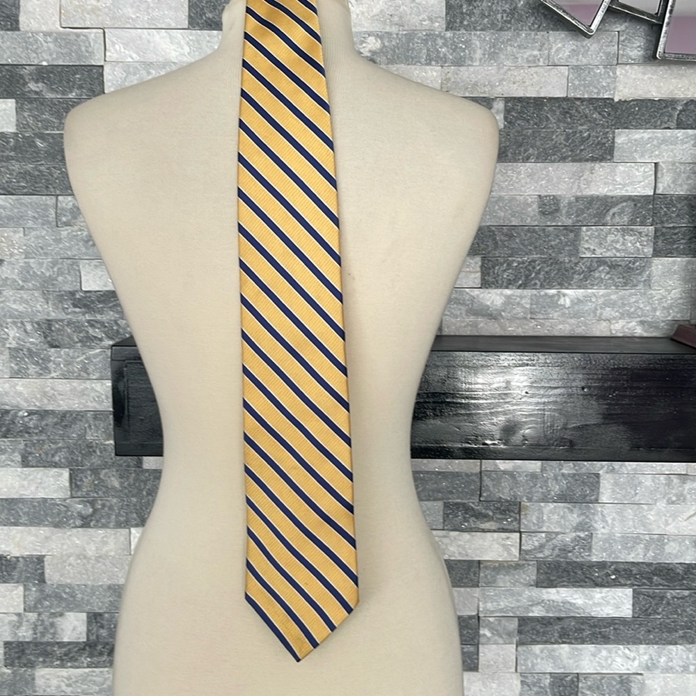 Tommy Hilfiger neck tie yellow blue stipes